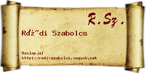 Rádi Szabolcs névjegykártya